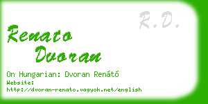 renato dvoran business card